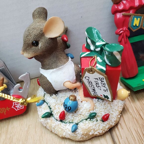 Vtg Lot of 10 Christmas Figurines Statues Holiday Ornaments Table Decor Santa - Picture 8 of 16